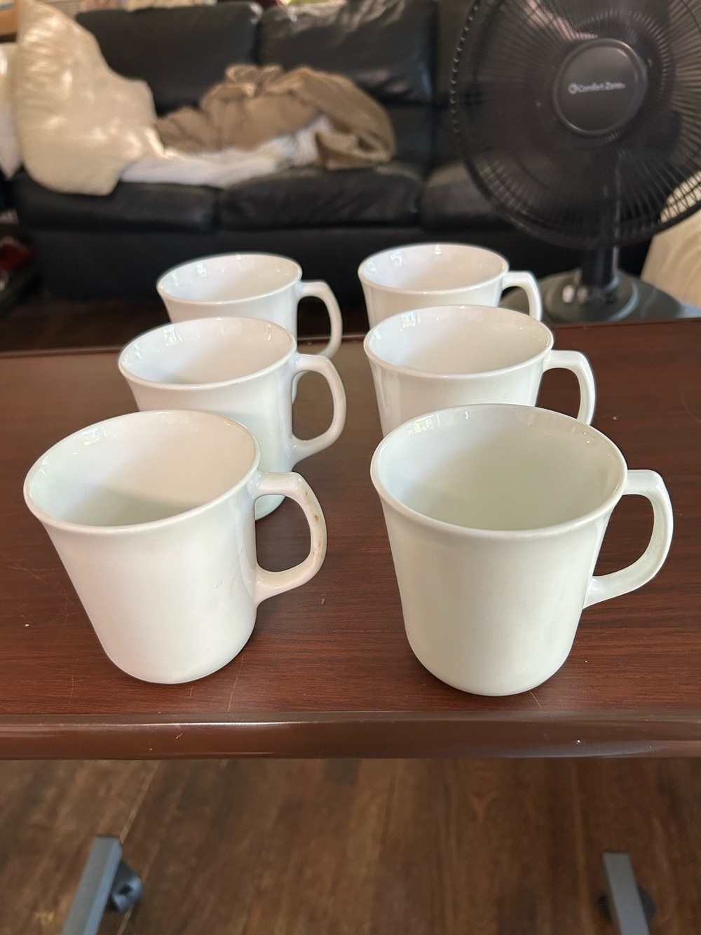 Vintage corningware winter white Coffee Mugs - Set of 6. 3 1/4 x 3 1/4” 8 oz.
